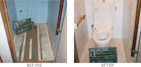 便器の取替え、床・クロスの張替え
