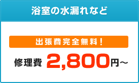 浴室の水漏れなど